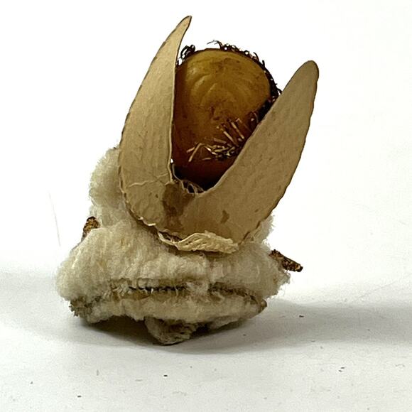 Vintage Yarn Angel Ornament Handmade Felt Wings Gold Trim 2" Christmas Decor - Picture 3 of 7